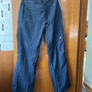 Planet Earth Unisex snowboarding pants / multiple pockets blue pinstripe